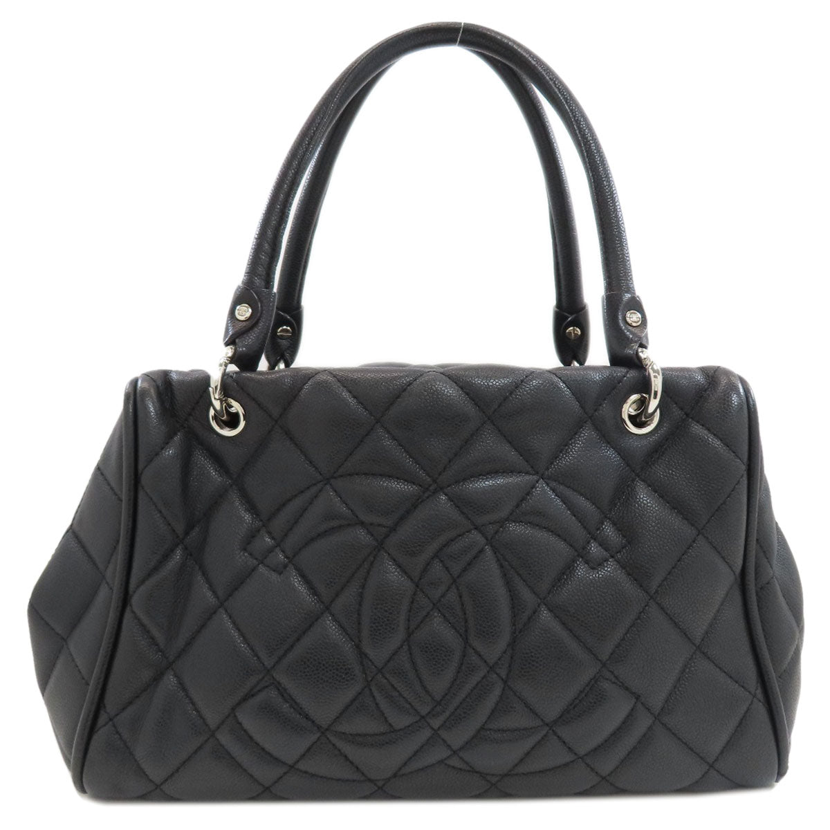 CHANEL Matelasse COCO Mark SilverHardware Tote Bag Soft Grained Calfskin Ladies [Used]