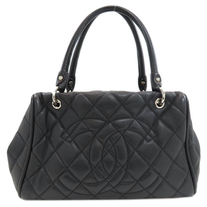 CHANEL Matelasse COCO Mark SilverHardware Tote Bag Soft Grained Calfskin Ladies [Used]