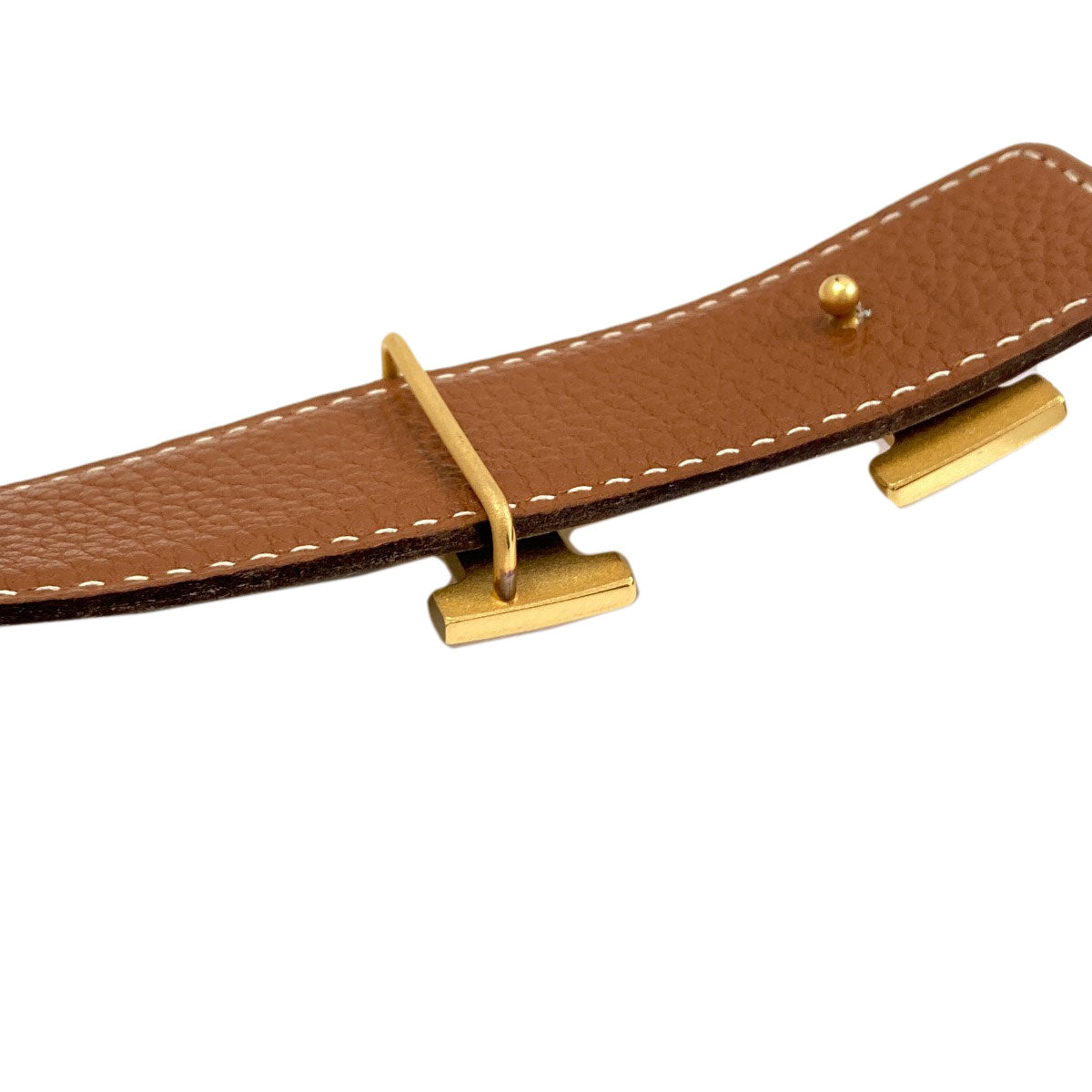 HERMES GoldHardware H-Belt Reversible belt Box calf Calfmens [Used]