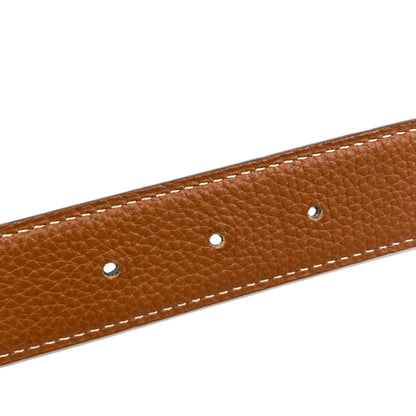 HERMES GoldHardware H-Belt Reversible belt Box calf Calfmens [Used]
