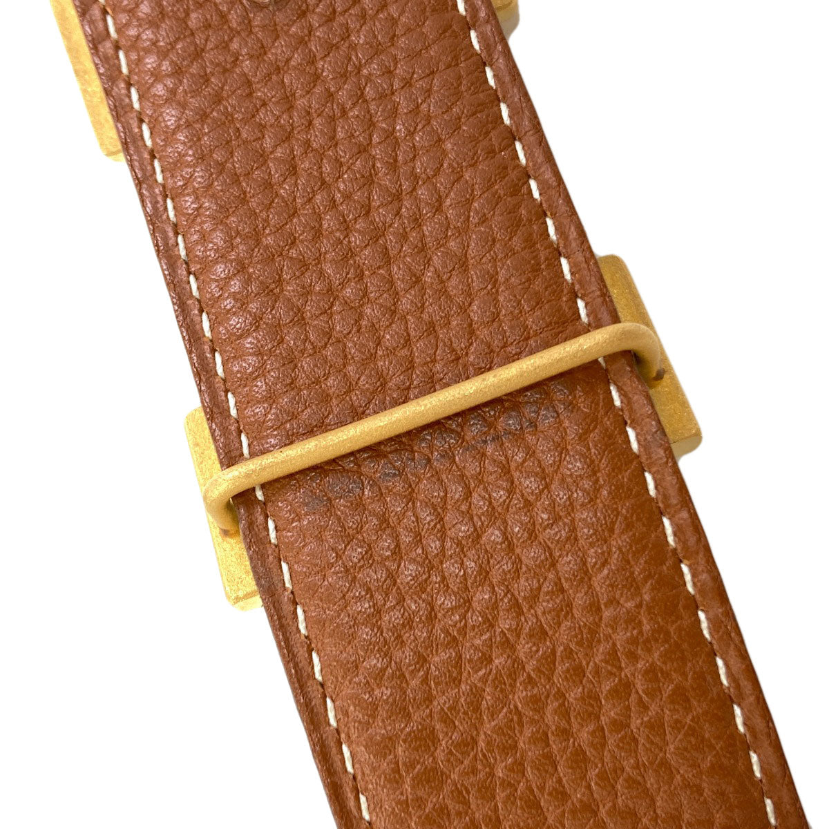 HERMES GoldHardware H-Belt Reversible belt Box calf Calfmens [Used]