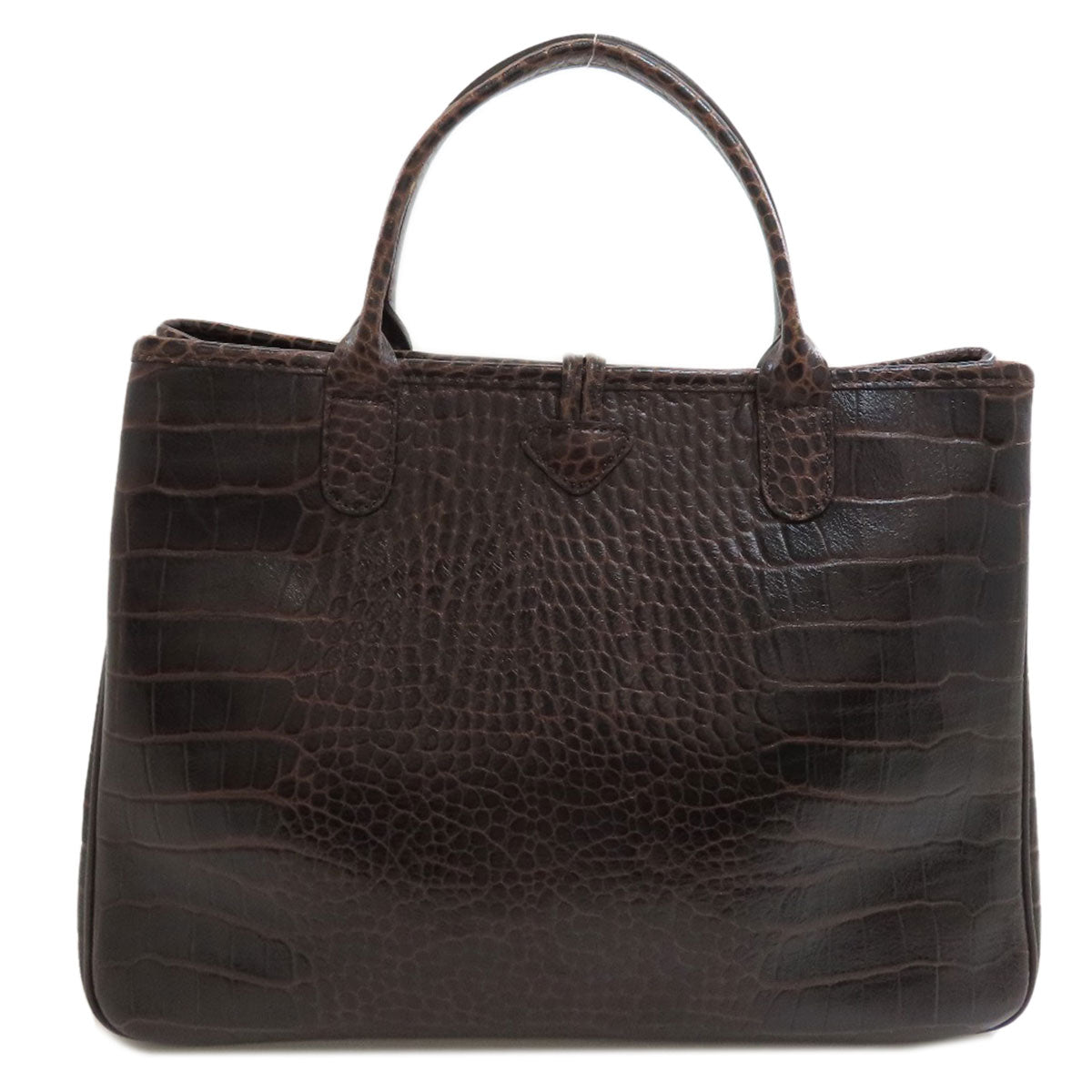Longchamp Le Roseau Crocodile Embossed Handbag Leather Ladies [Used]
