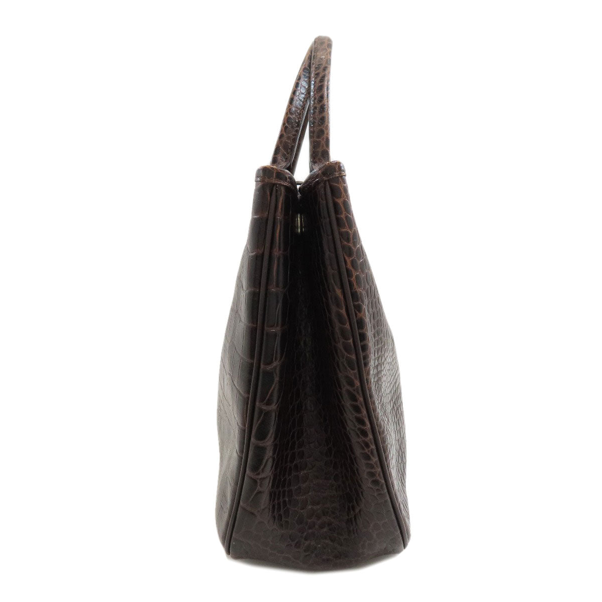 Longchamp Le Roseau Crocodile Embossed Handbag Leather Ladies [Used]