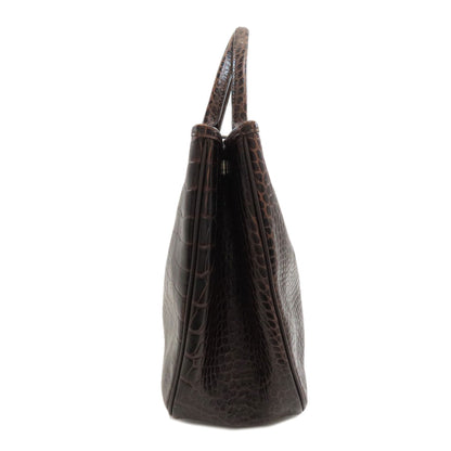 Longchamp Le Roseau Crocodile Embossed Handbag Leather Ladies [Used]