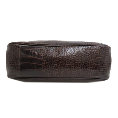 Longchamp Le Roseau Crocodile Embossed Handbag Leather Ladies [Used]