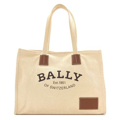 BALLY logo Tote Bag Canvas Ladies [Used]