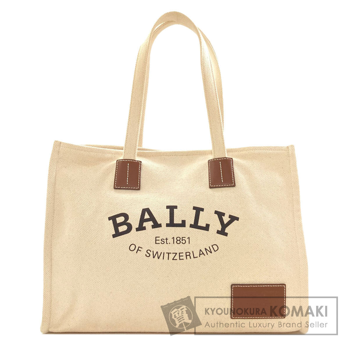 BALLY logo Tote Bag Canvas Ladies [Used]
