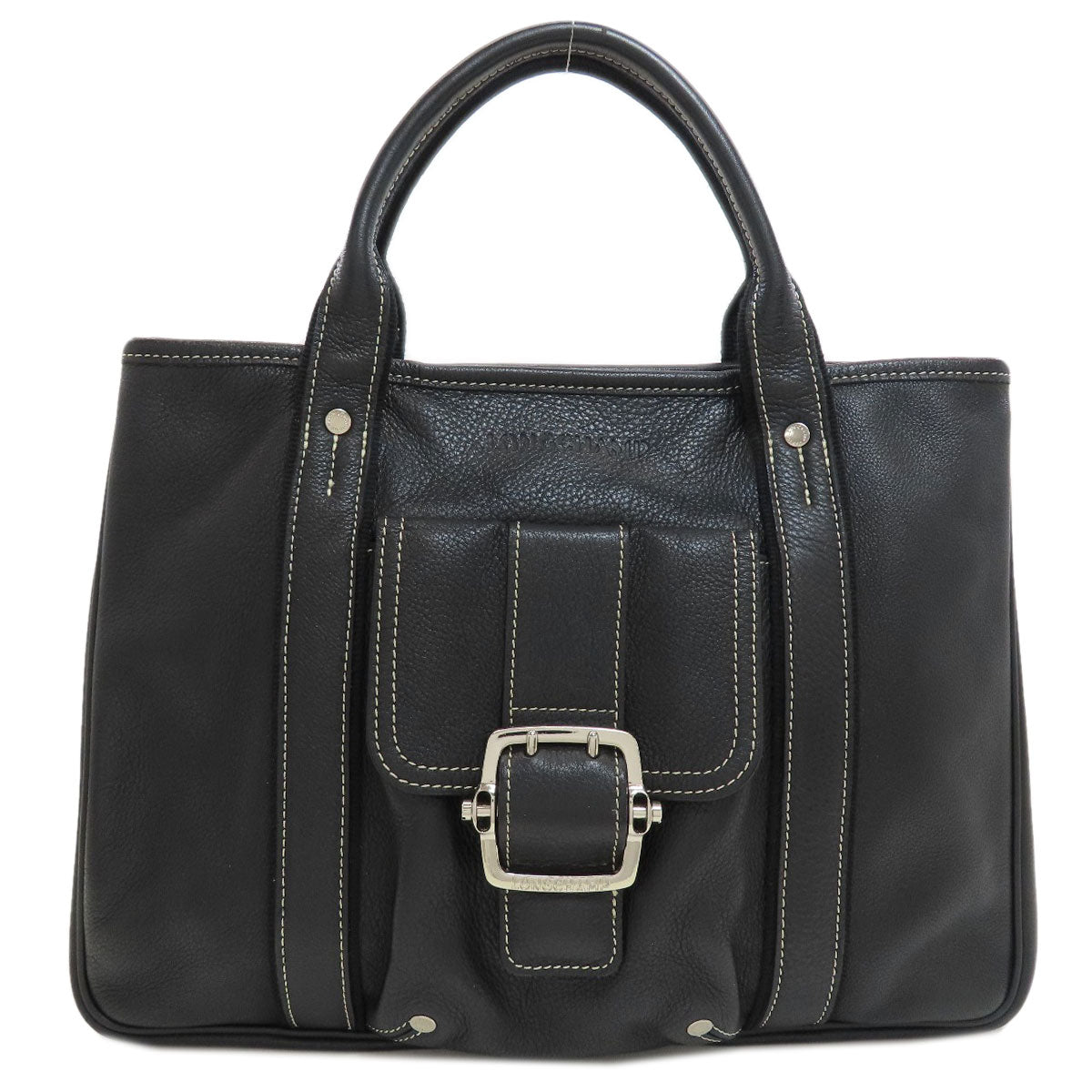 Longchamp logo Handbag Leather Ladies [Used]