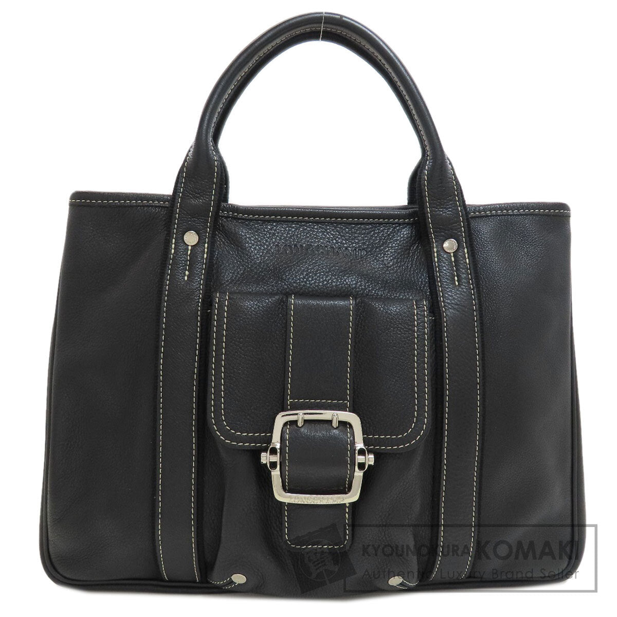 Longchamp logo Handbag Leather Ladies [Used]