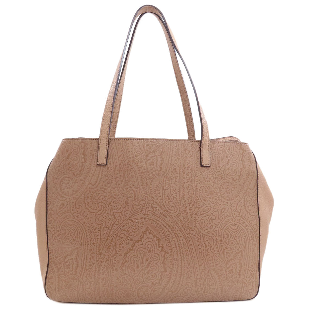 ETRO Paisley pattern embossing Tote Bag Leather Ladies [Used]