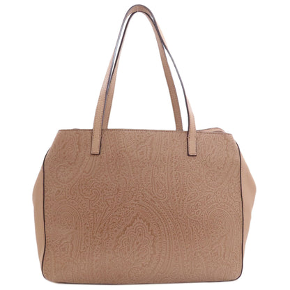 ETRO Paisley pattern embossing Tote Bag Leather Ladies [Used]