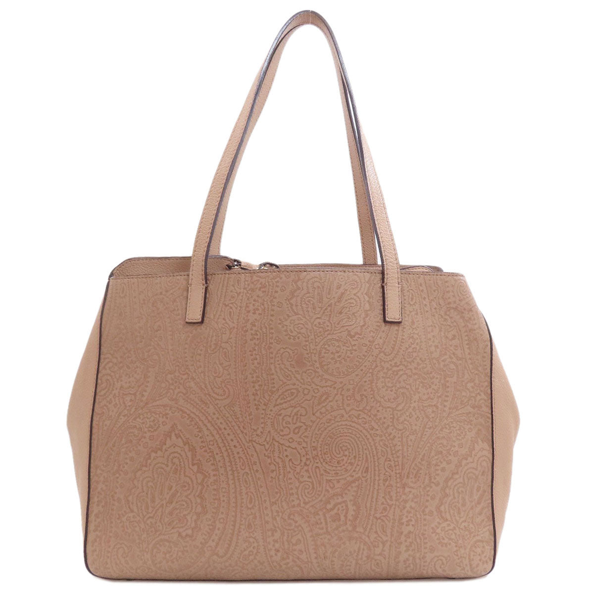 ETRO Paisley pattern embossing Tote Bag Leather Ladies [Used]