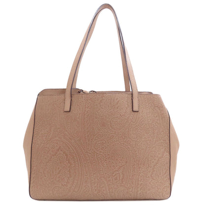 ETRO Paisley pattern embossing Tote Bag Leather Ladies [Used]