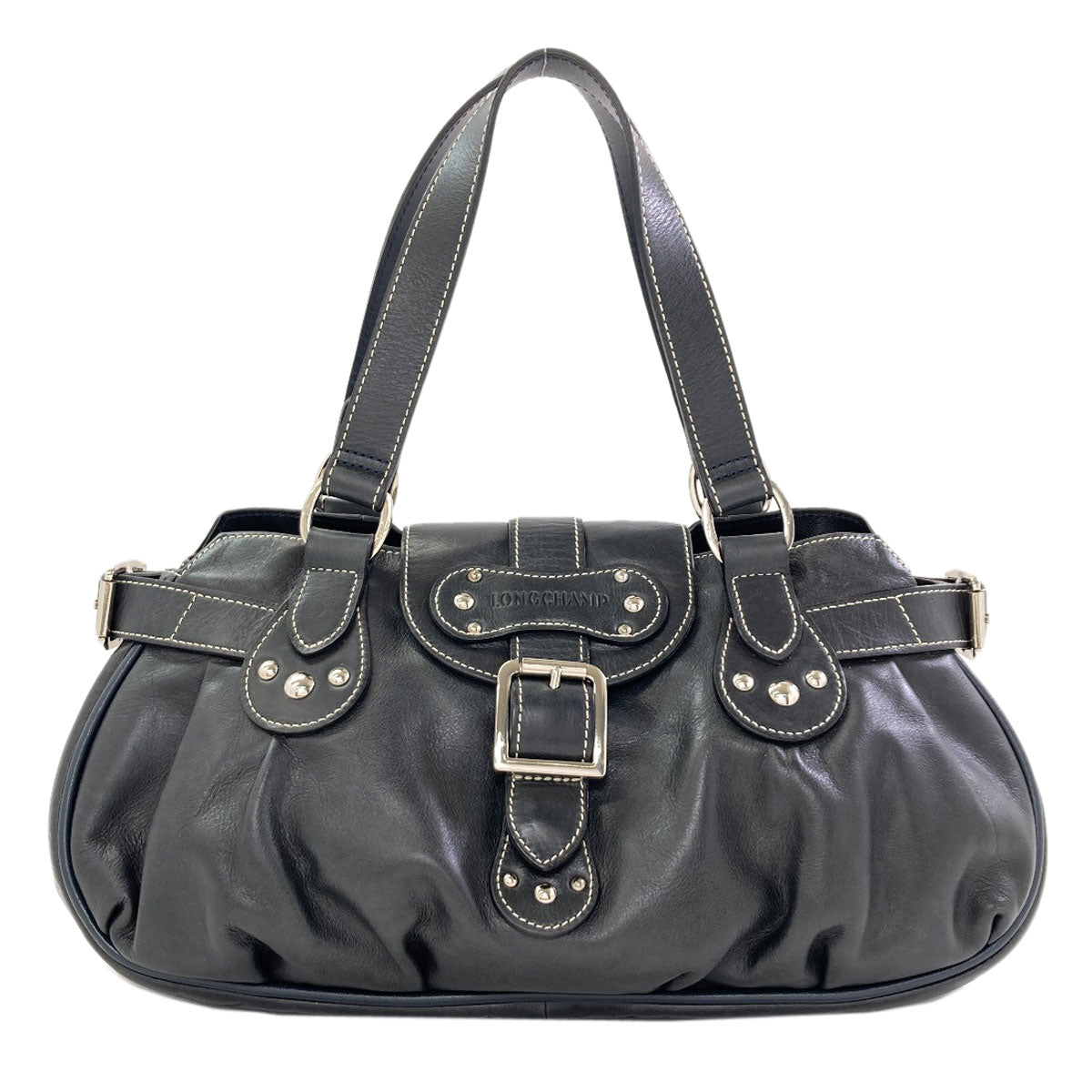 Longchamp logo Tote Bag Leather Ladies [Used]