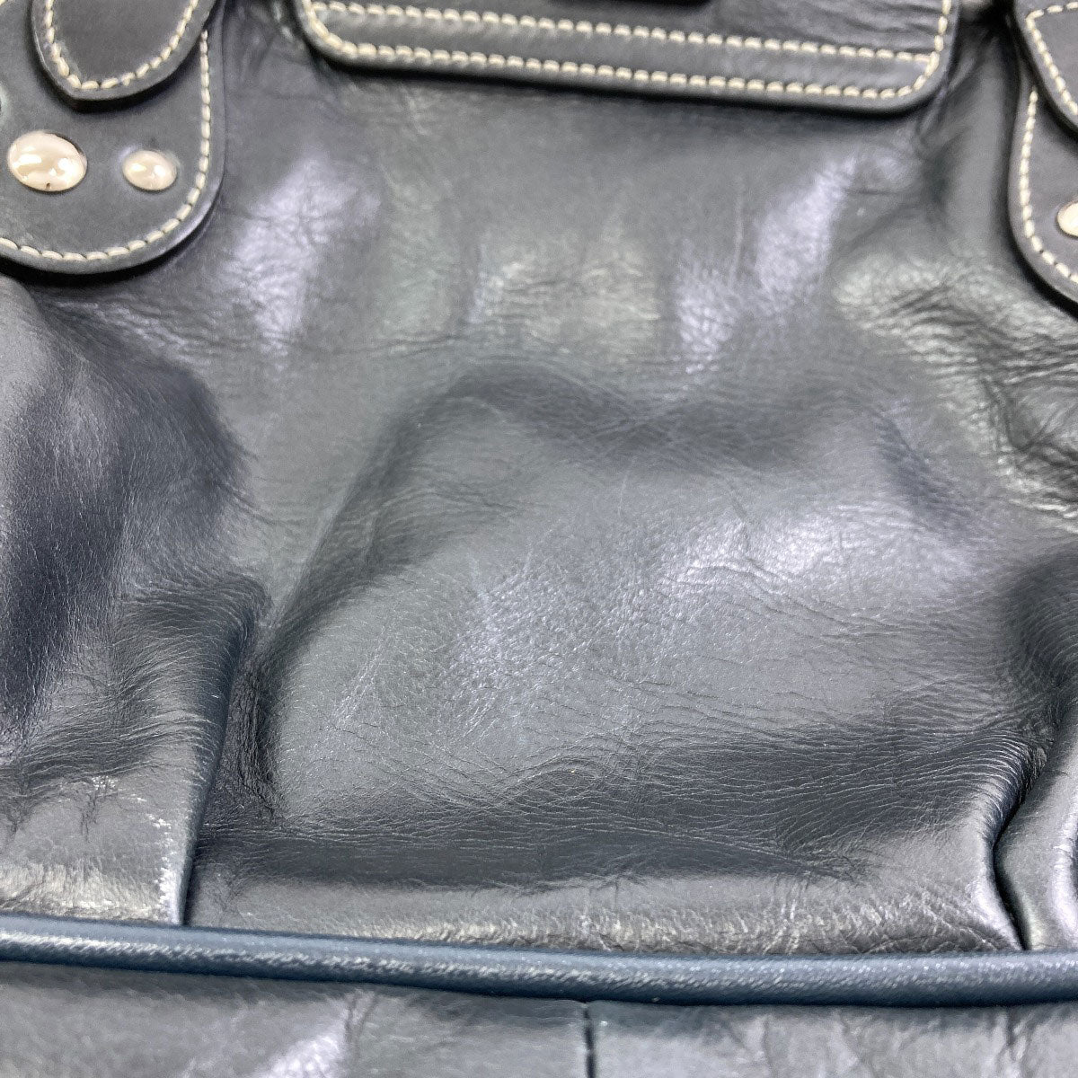 Longchamp logo Tote Bag Leather Ladies [Used]