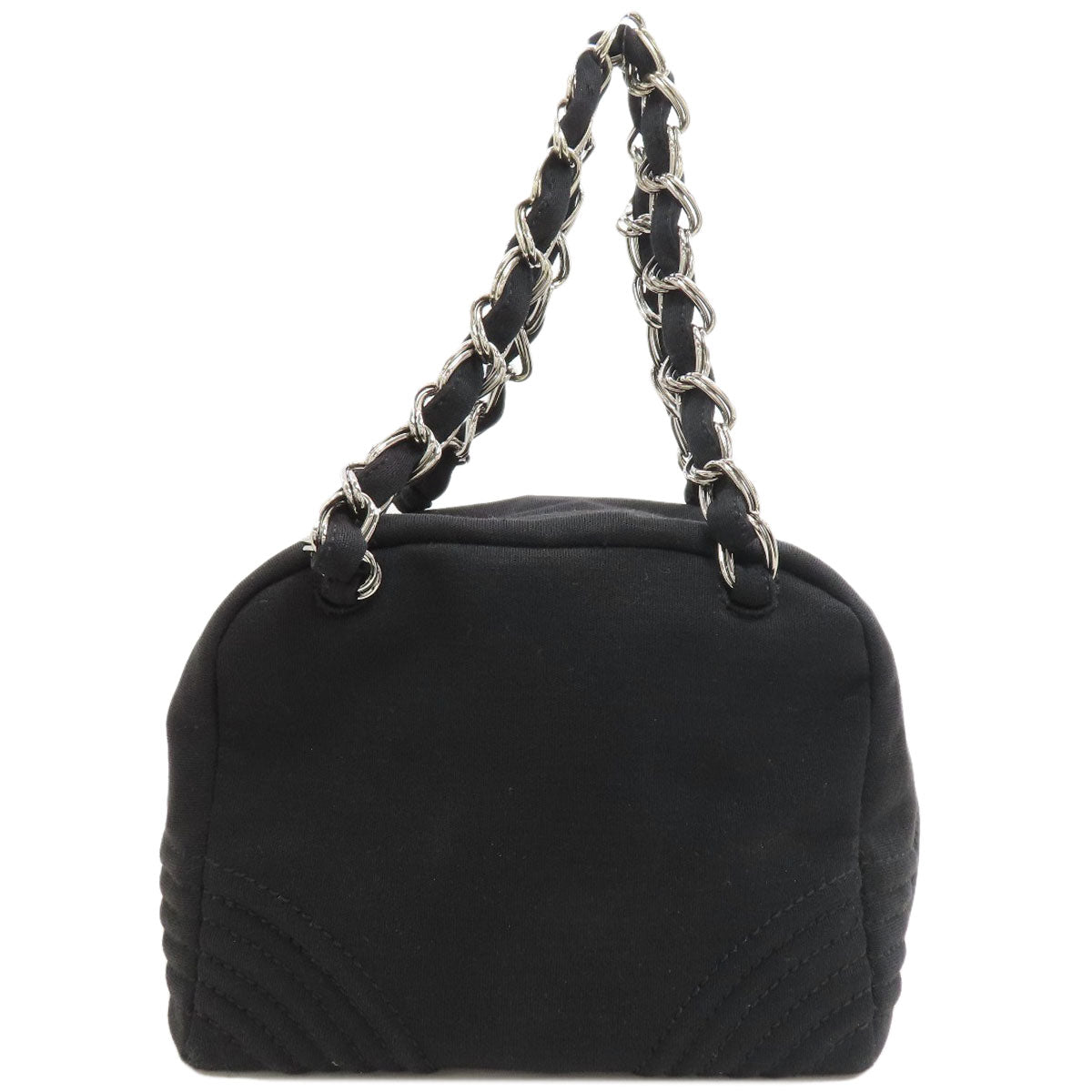 CHANEL COCO Mark SilverHardware Tote Bag Cotton Ladies [Used]