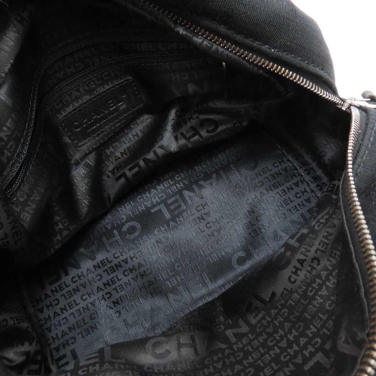 CHANEL COCO Mark SilverHardware Tote Bag Cotton Ladies [Used]