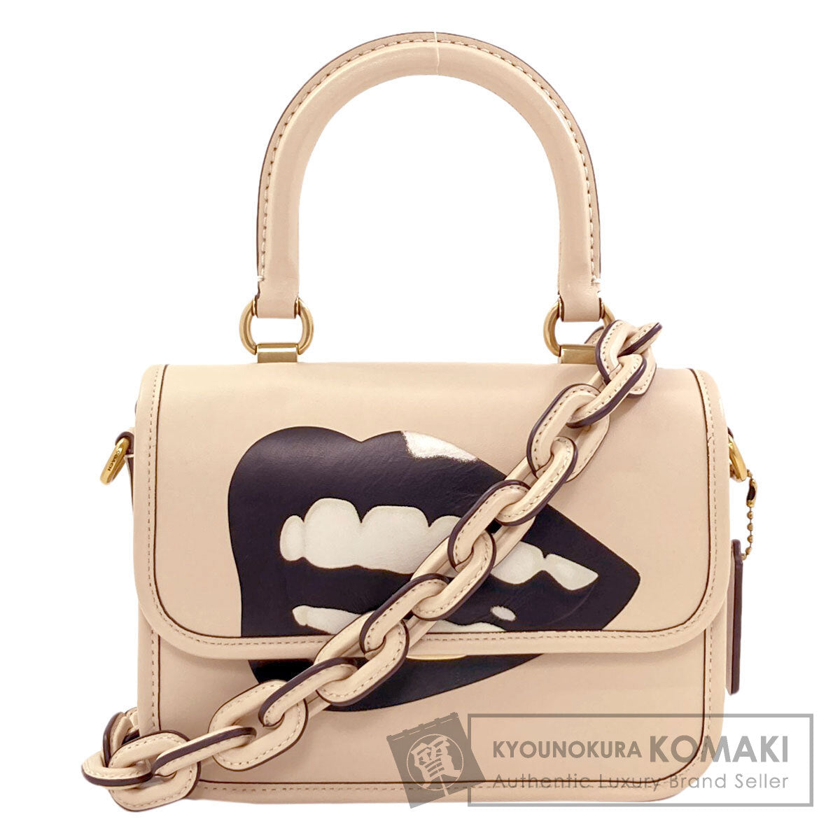 COACH CA123 Tom Wesselmann Rogue Top Handle 3-Way Bag Handbag Leather Ladies [Used]