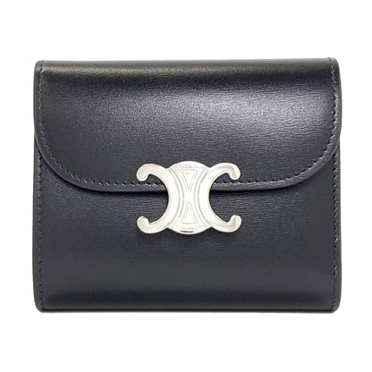CELINE Small flap wallet Triomphe Tri-fold wallet (with Coin Pocket) Leather Ladies [Used]