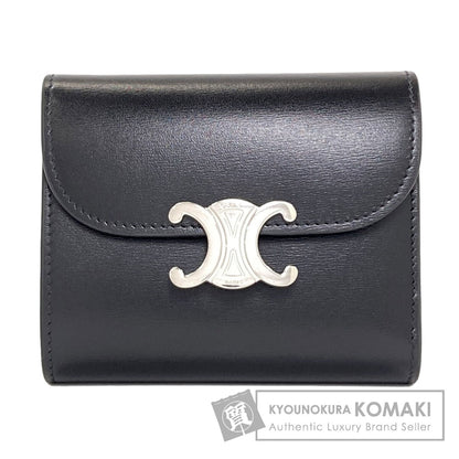 CELINE Small flap wallet Triomphe Tri-fold wallet (with Coin Pocket) Leather Ladies [Used]