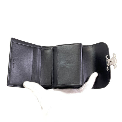 CELINE Small flap wallet Triomphe Tri-fold wallet (with Coin Pocket) Leather Ladies [Used]