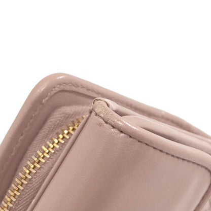 MIUMIU logo Bifold Wallet with Coin Pocket Leather Ladies [Used]