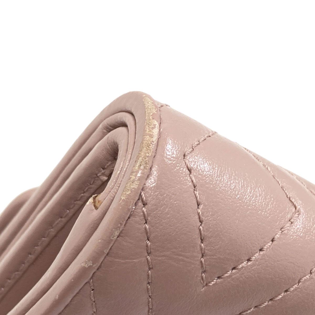 MIUMIU logo Bifold Wallet with Coin Pocket Leather Ladies [Used]