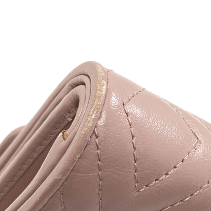 MIUMIU logo Bifold Wallet with Coin Pocket Leather Ladies [Used]