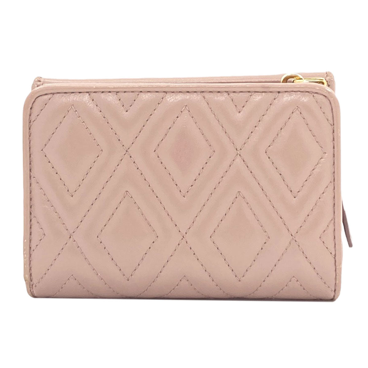 MIUMIU logo Bifold Wallet with Coin Pocket Leather Ladies [Used]