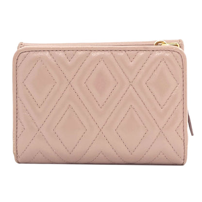 MIUMIU logo Bifold Wallet with Coin Pocket Leather Ladies [Used]
