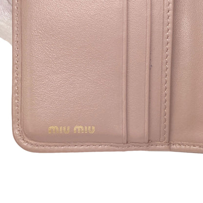 MIUMIU logo Bifold Wallet with Coin Pocket Leather Ladies [Used]