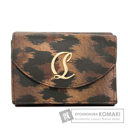 Christian Louboutin Leopard pattern Tri-fold wallet (with Coin Pocket) Leather Ladies [Used]