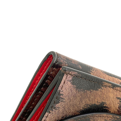 Christian Louboutin Leopard pattern Tri-fold wallet (with Coin Pocket) Leather Ladies [Used]