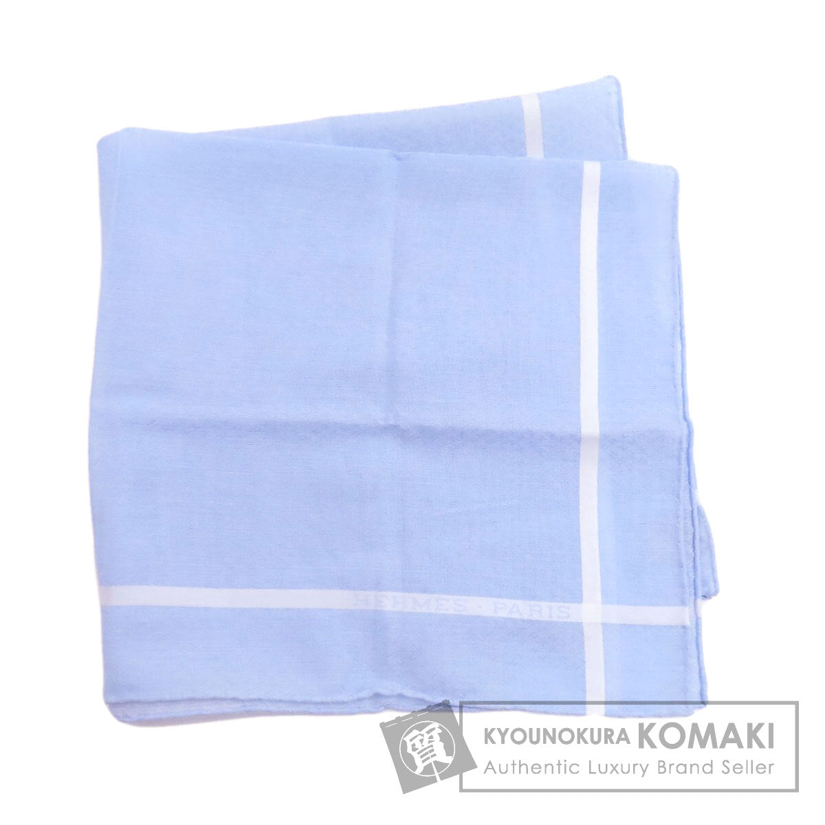 HERMES Jacquard H handkerchief Cotton Ladies [Used]