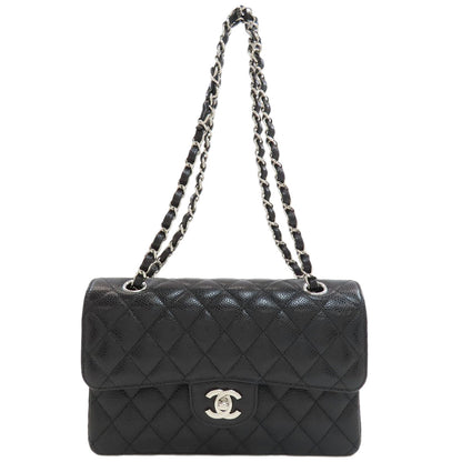 CHANEL Matelasse23 Double Flap SilverHardware Shoulder Bag Grained Calfskin Skin Ladies [Used]