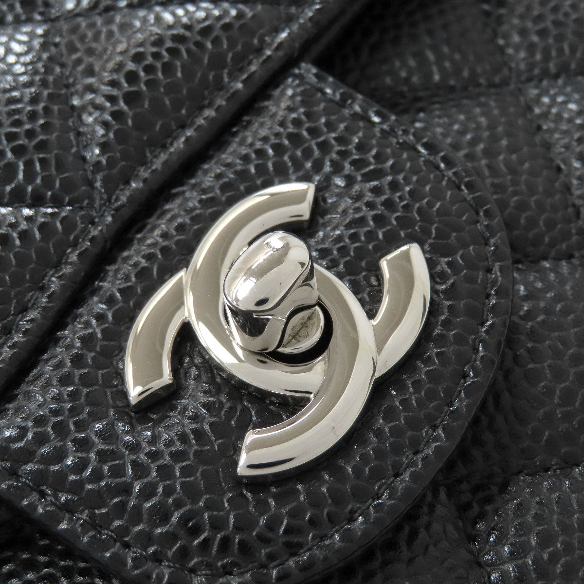 CHANEL Matelasse23 Double Flap SilverHardware Shoulder Bag Grained Calfskin Skin Ladies [Used]