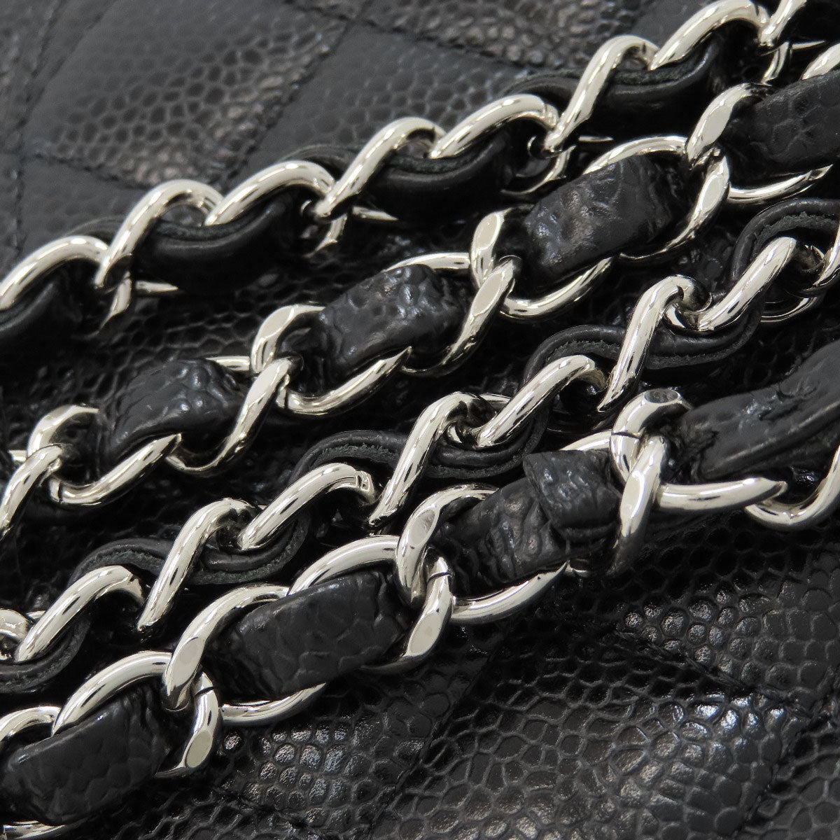 CHANEL Matelasse23 Double Flap SilverHardware Shoulder Bag Grained Calfskin Skin Ladies [Used]