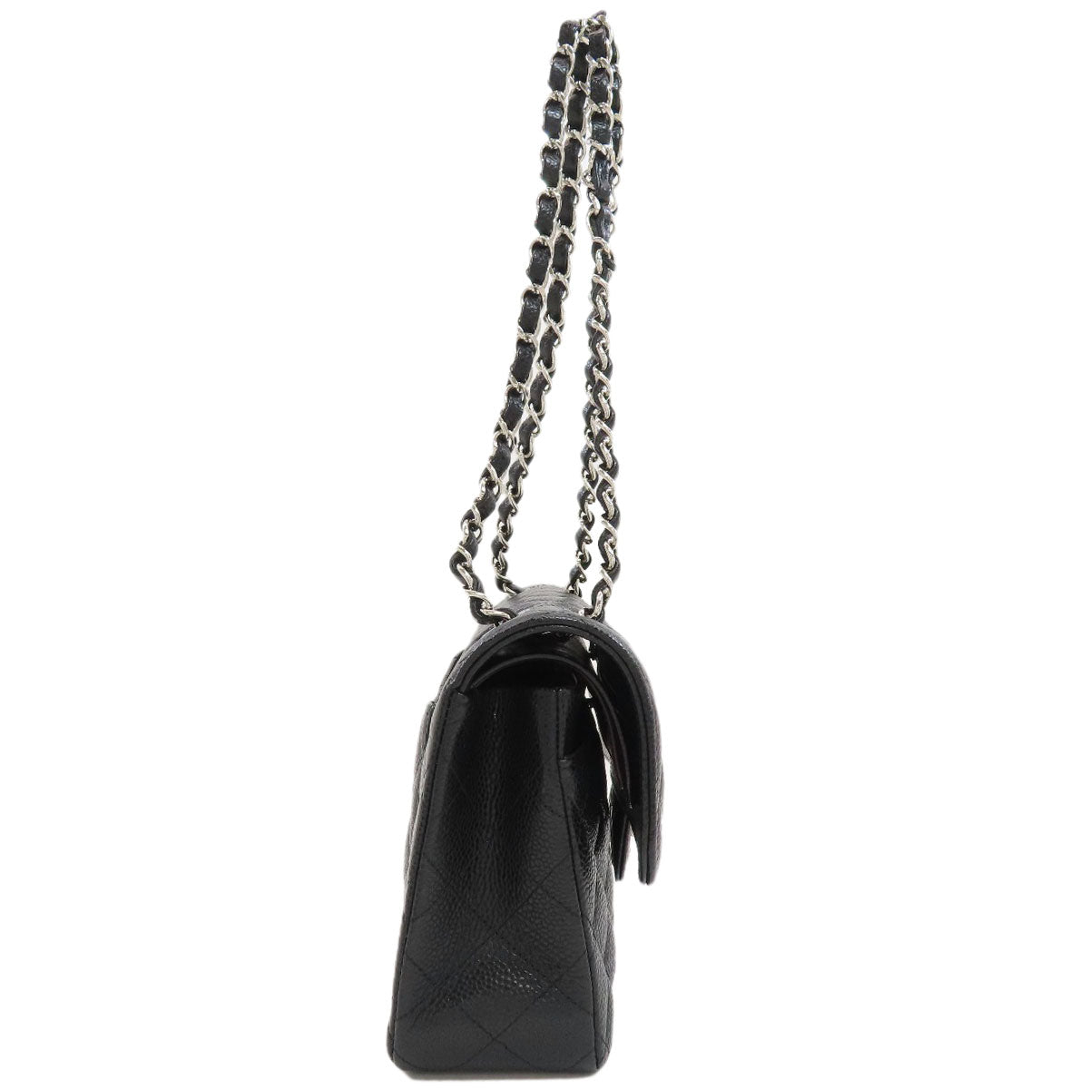 CHANEL Matelasse23 Double Flap SilverHardware Shoulder Bag Grained Calfskin Skin Ladies [Used]