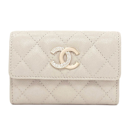 CHANEL COCO Mark Matelasse GoldHardware coin purse Grained Calfskin Skin Ladies [Used]