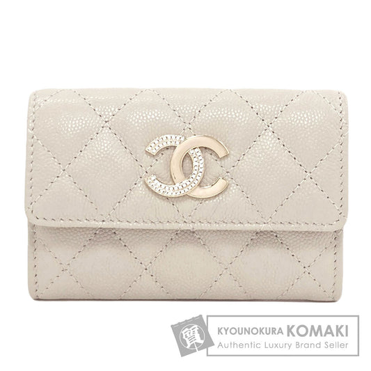 CHANEL COCO Mark Matelasse GoldHardware coin purse Grained Calfskin Skin Ladies [Used]