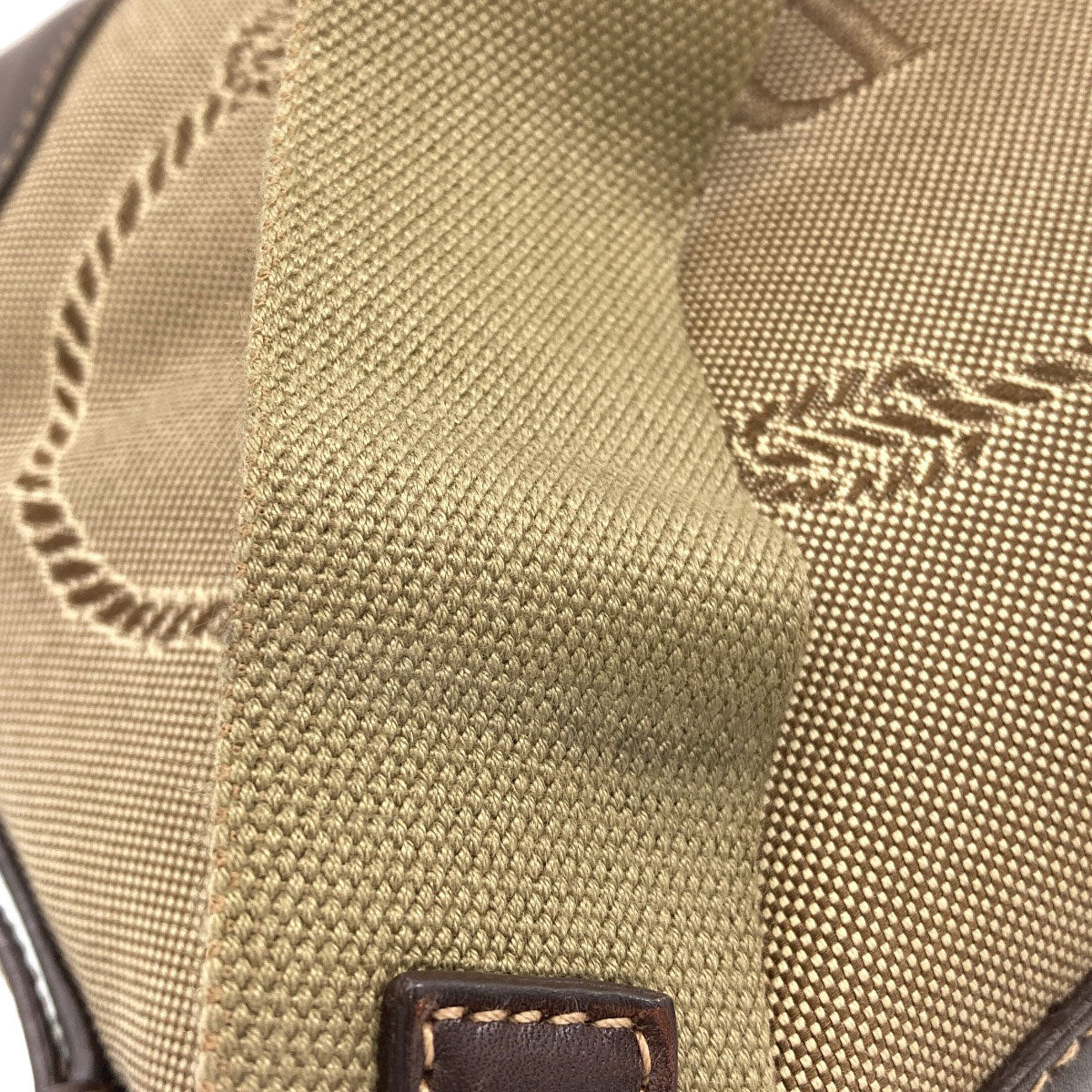 PRADA BT0534 Long Shoulder Logo Jacquard Shoulder Bag Canvas LeatherLadies [Used]