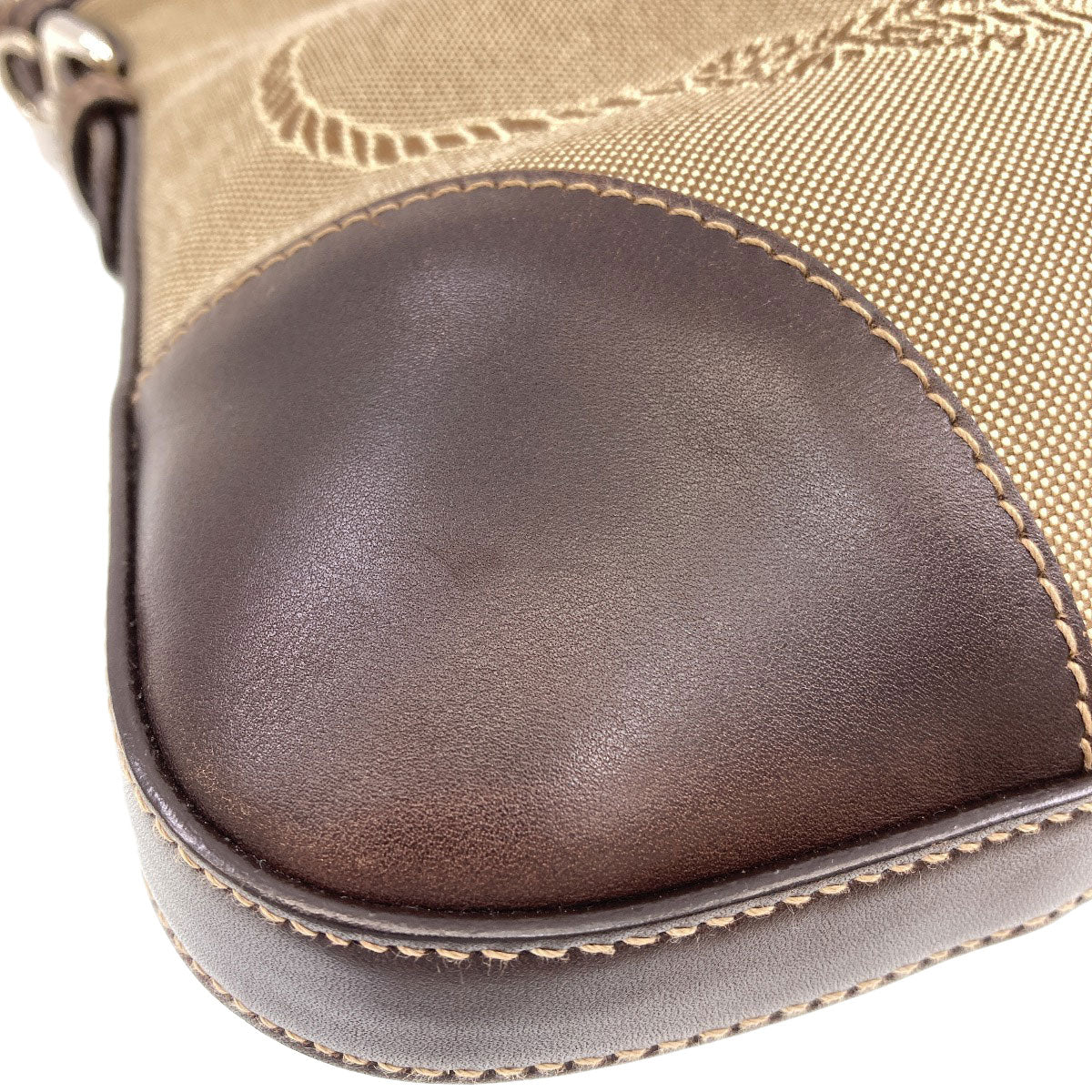 PRADA BT0534 Long Shoulder Logo Jacquard Shoulder Bag Canvas LeatherLadies [Used]