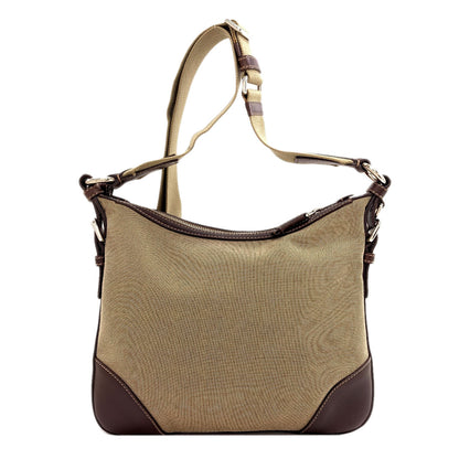 PRADA BT0534 Long Shoulder Logo Jacquard Shoulder Bag Canvas LeatherLadies [Used]