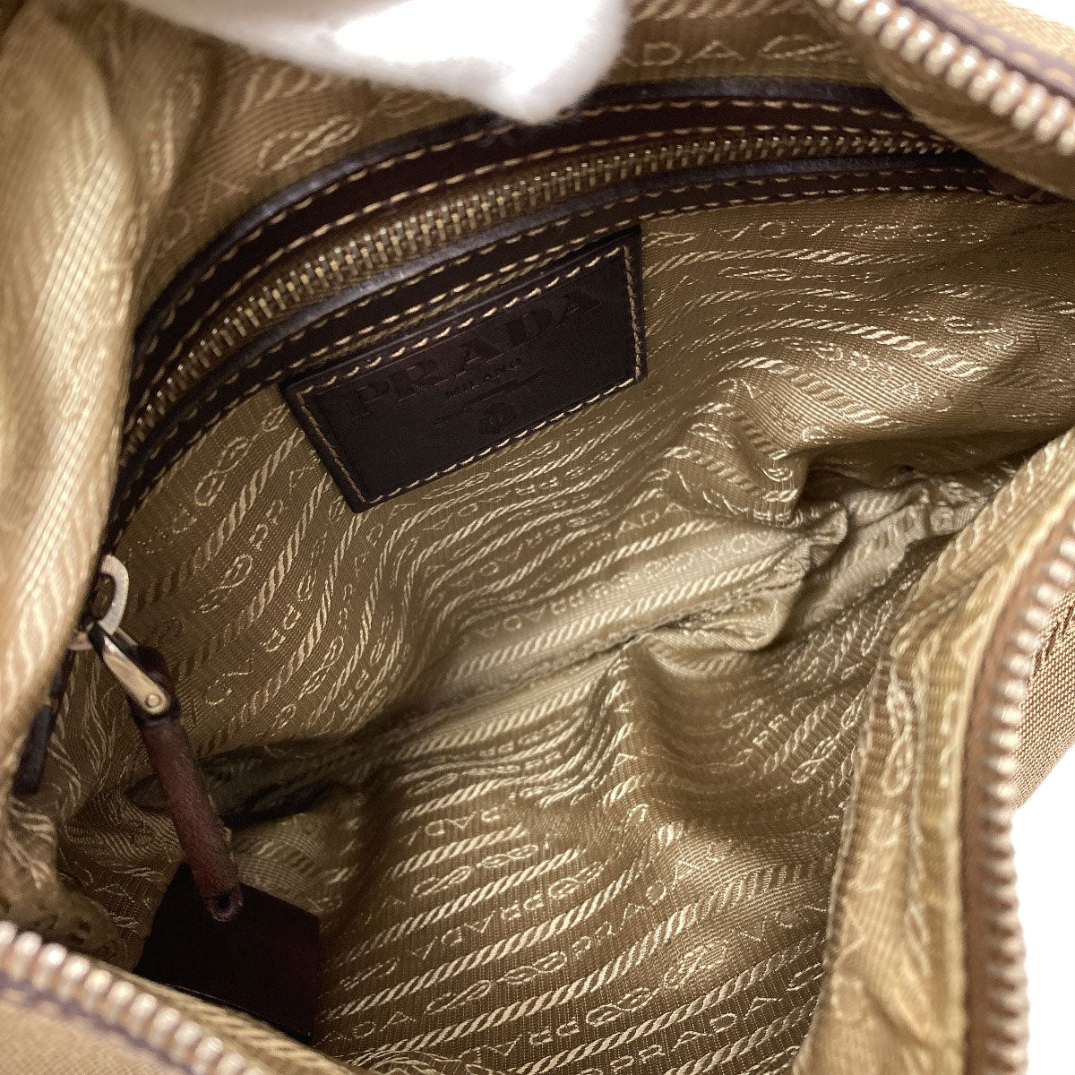 PRADA BT0534 Long Shoulder Logo Jacquard Shoulder Bag Canvas LeatherLadies [Used]