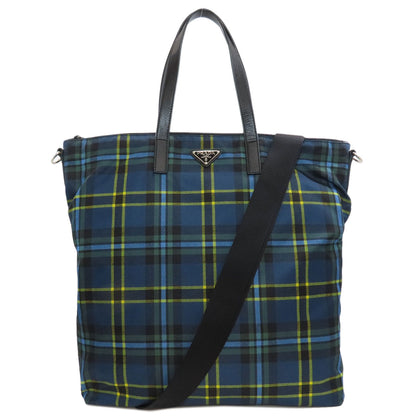 PRADA Checkpattern 2WAY Tote Bag Nylon Ladies [Used]