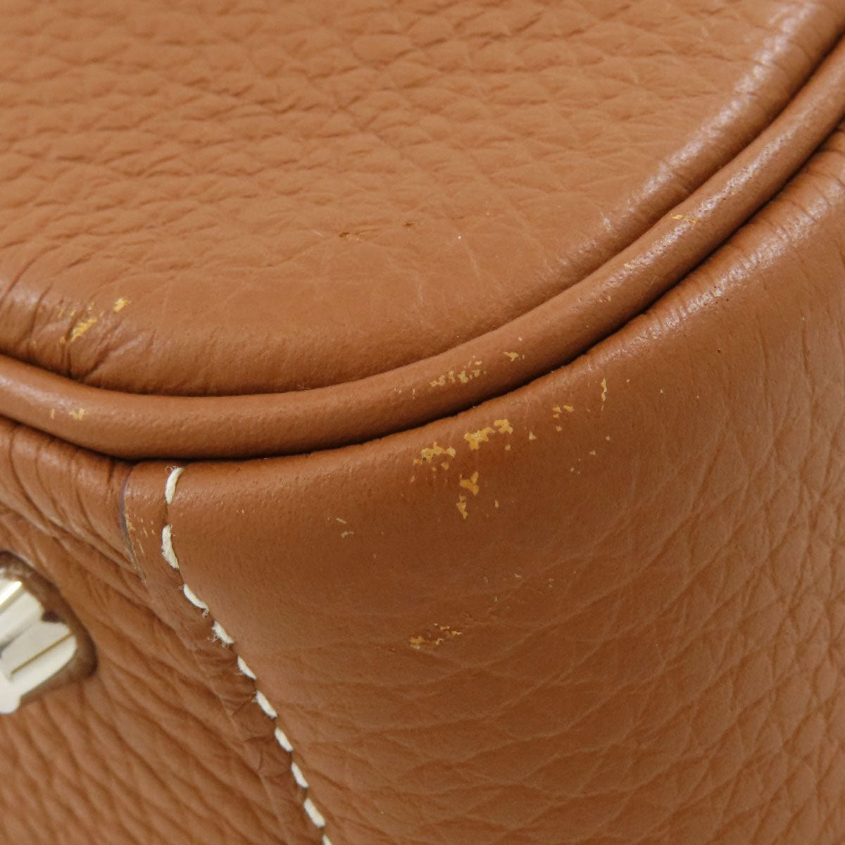 HERMES Mini Lindy Gold Silver Hardware Handbag Taurillon Clemence Ladies [Used]