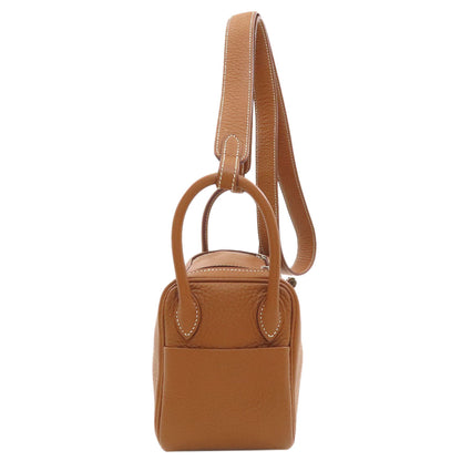 HERMES Mini Lindy Gold Silver Hardware Handbag Taurillon Clemence Ladies [Used]