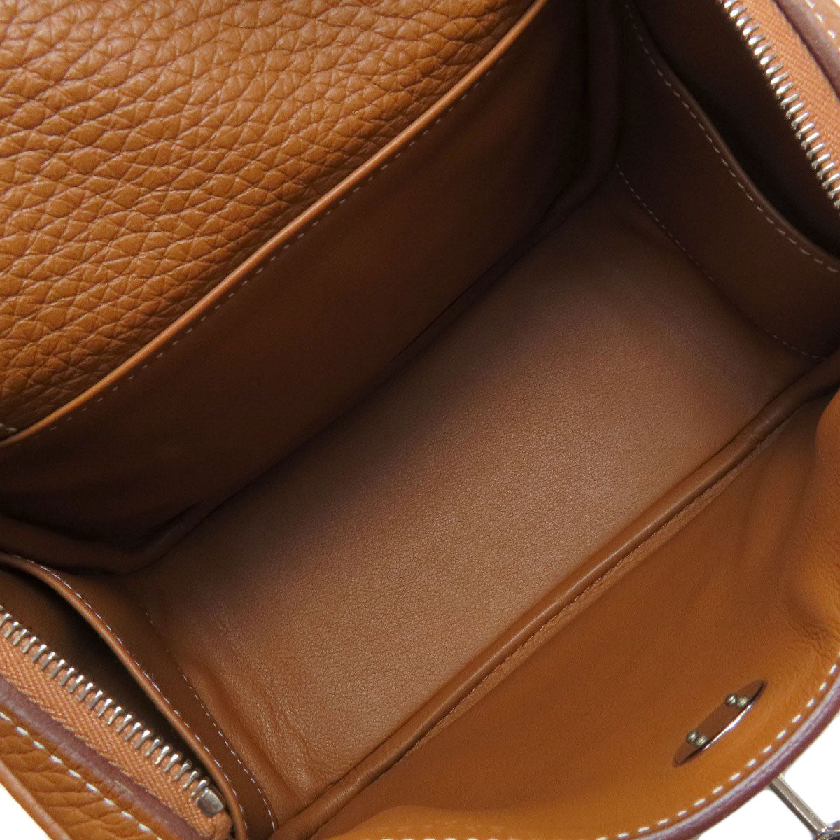 HERMES Mini Lindy Gold Silver Hardware Handbag Taurillon Clemence Ladies [Used]
