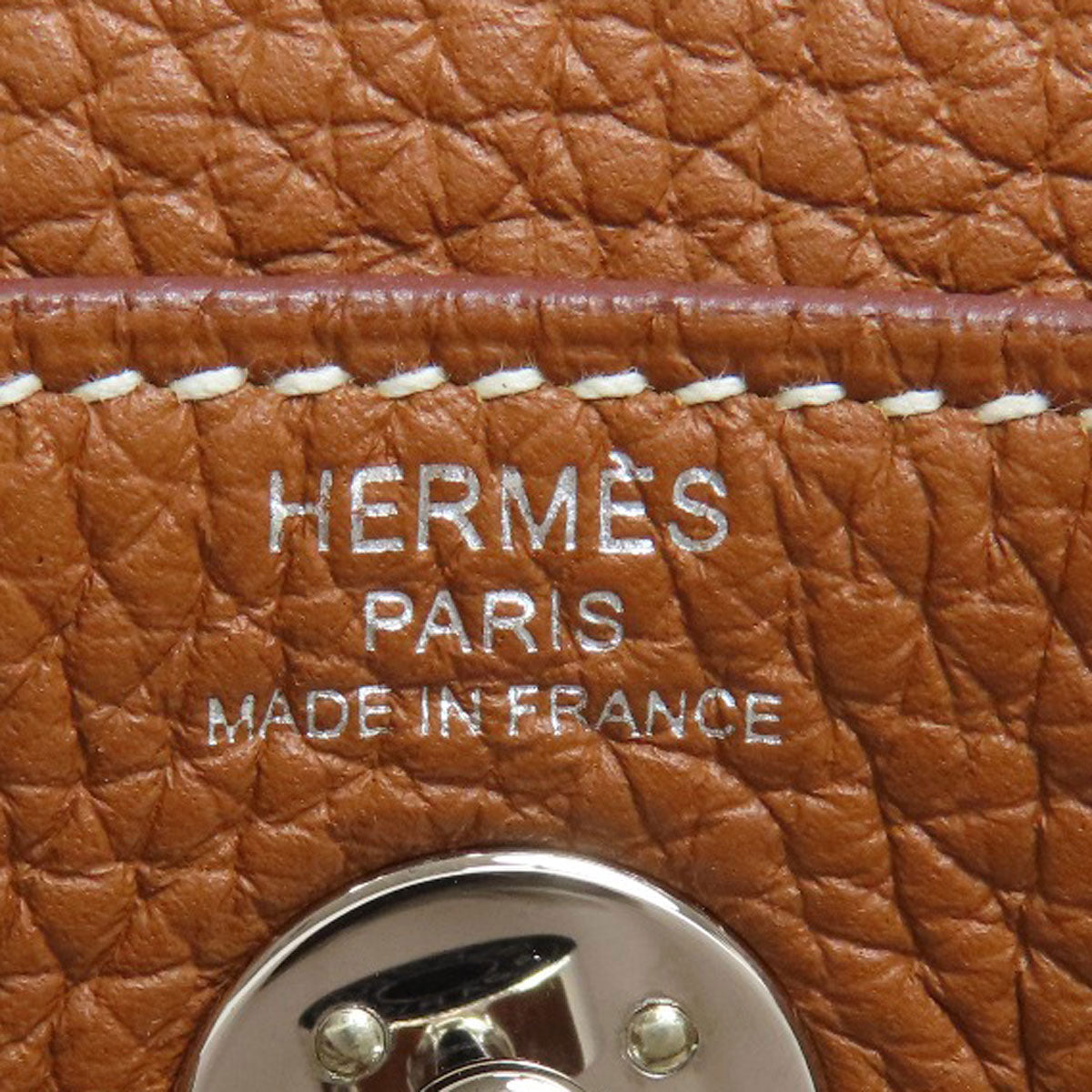 HERMES Mini Lindy Gold Silver Hardware Handbag Taurillon Clemence Ladies [Used]