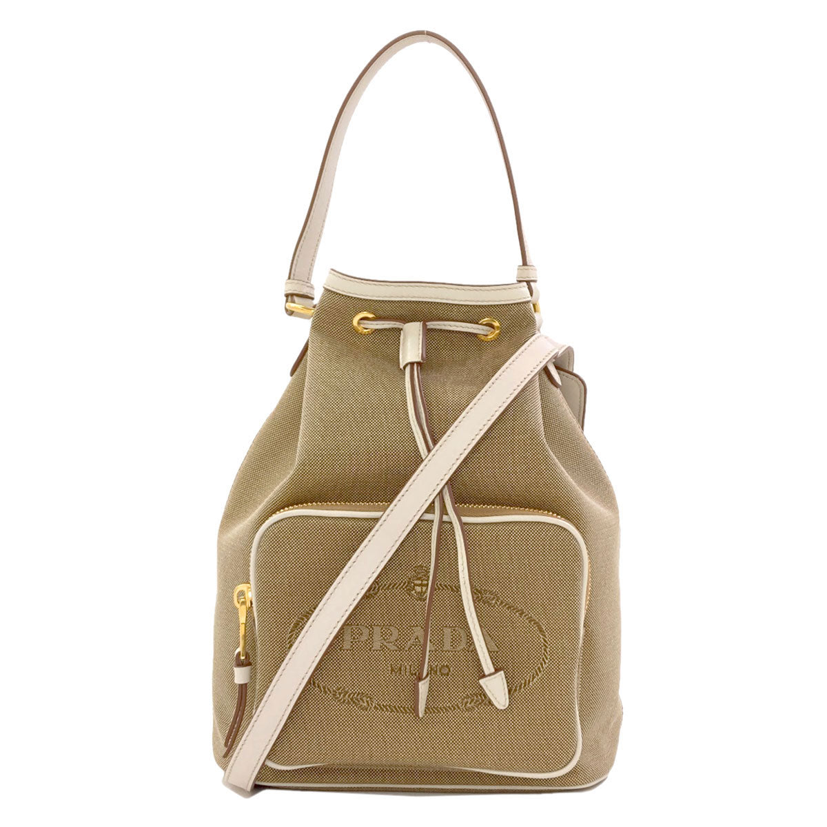 PRADA Logo Jacquard 2-Way Handbag Canvas Ladies [Used]